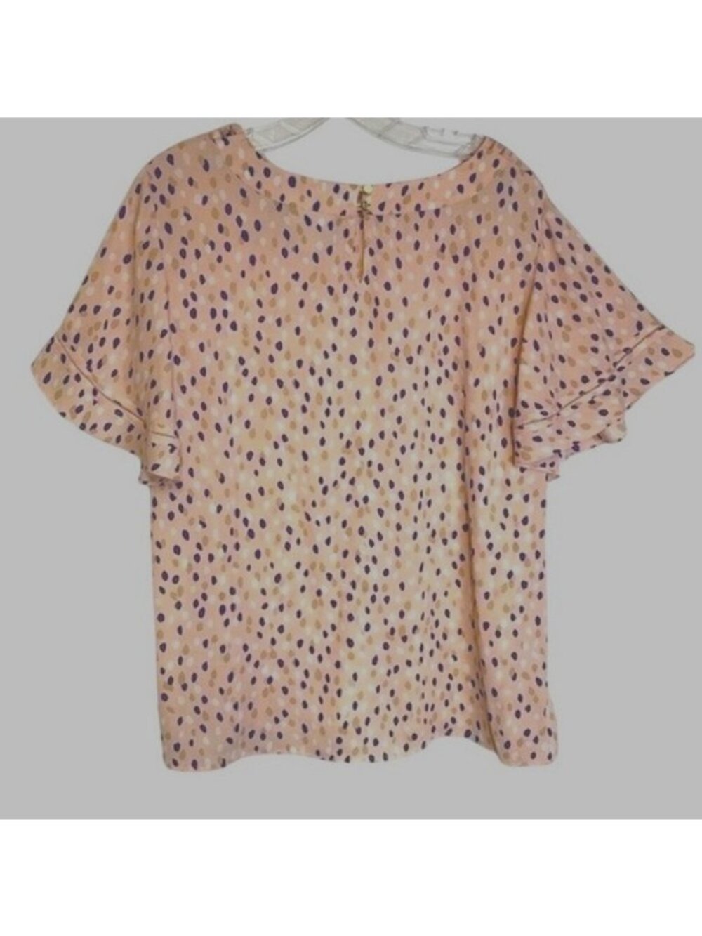 Liz Claiborne Round Neck Short Sleeve Blouse LARGE (616) - Picture 9 of 9